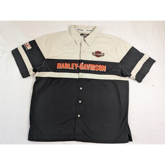 Harley Davidson Mechanic Shirt Mens XL Pre Luxe SS Button Embroidered 2010 - Picture 1 of 6